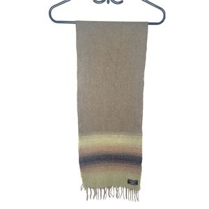 Green knit scarf with fringe